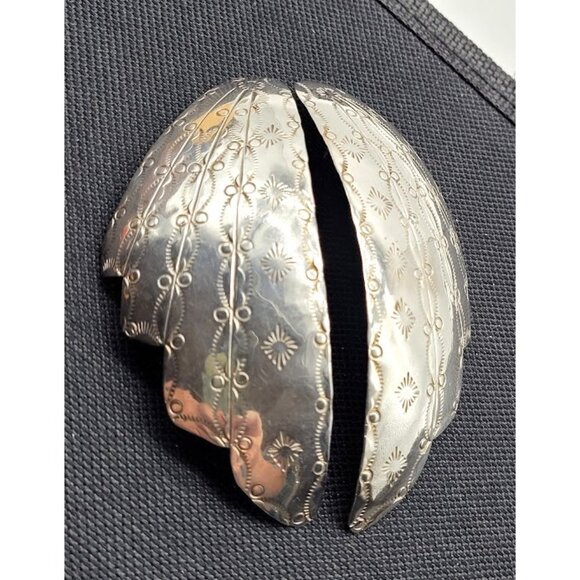 Stunning Hand Made Sterling Silver Statement Earrings Southwest Native Tribal - Picture 4 of 16